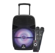 Coolsound A340 Altavoz Amplificado Bluetooth 250W 8\" - USB, Entrada Mic. Jack 6.3mm - Iluminacion LED - 2 Microfono Incluidos - Asa y Ruedas de Transporte - Mando a Distancia