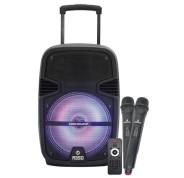 Coolsound A350 Altavoz Amplificado Bluetooth 350W 12\" 50W RMS - USB, Entrada Mic. Jack 6.3mm - Iluminacion LED - 2 Microfono Incluidos - Asa y Ruedas de Transporte - Mando a Distancia