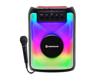 Coolsound Party Boom A380 Altavoz Portatil Bluetooth 20W 3\" - Iluminacion LED - USB, MicroSD, Jack3.5mm - Bateria 3.7V 1500mAh - Asa de Transporte - Microfono Incluido