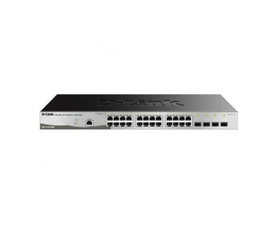 D-Link Switch Semigestionable 24 Puertos Gigabit PoE 370W + 4 Puertos Giga Combo