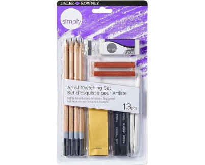 Daler Rowney Simply Pack de 13 Piezas para Dibujar y Esbozar - Idoneo para Artistas Principiantes