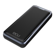 DCU Tecnologic Power Bank Laptop 20000mAH - Carga Rapida 45W y 22.5W - Doble Salida USB - Gran Capacidad - Polimero de Litio - Tipo C y Lightning - Ligero y Compacto - Color Negro