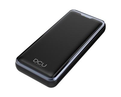 DCU Tecnologic Power Bank Laptop 20000mAH - Carga Rapida 45W y 22.5W - Doble Salida USB - Gran Capacidad - Polimero de Litio - Tipo C y Lightning - Ligero y Compacto - Color Negro