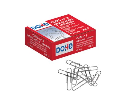 Dohe Pack de 100 Clips Labiados Nº3 42mm - Niquelados