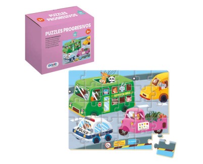 Dohe Puzzle Infantil de 30 Piezas - Tematica Vehiculos - Fabricado en Doble Capa de Carton - Capa Intermedia de Contrachapado - Estimula la Imaginacion - A partir de 3 Años