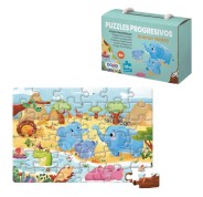 Dohe Puzzle Infantil de 36 Piezas - Tematica Animales - Fabricado en Doble Capa de Carton - Capa Intermedia de Contrachapado - Estimula la Imaginacion