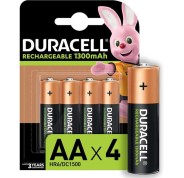 Duracell Pack de 4 Pilas Recargables NiHM AA LR6 1.2V 1300mAh Precargadas