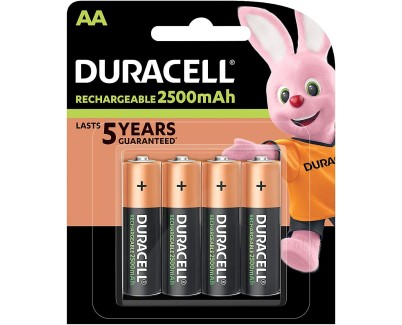 Duracell Pilas Recargables NiHM AA LR6 1.2V 2500mAh - Precargadas - (4 unidades)