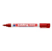 Edding 400 Rotulador Permanente - Punta Redonda - Trazo 1 mm. - Recargable - Secado Rapido - Color Rojo