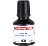 Edding T25 Bote de Recarga para Rotulador Permanente - Capacidad 30ml - Color Negro