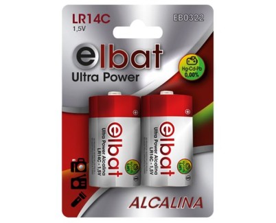 Elbat Pack de 2 Pilas Alcalinas LR14C