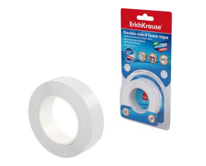 Erichkrause Cinta Adhesiva de Doble Cara a Base de Espuma - 1mmx15mmx2m - Color Transparente