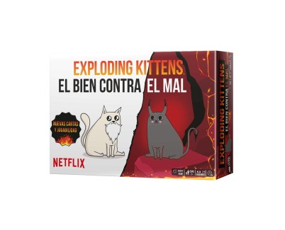 Exploding Kittens El Bien contra el Mal Juego de Cartas - Tematica Animales/Humor - De 2 a 5 Jugadores - A partir de 7 Años - Duracion 15min. aprox.