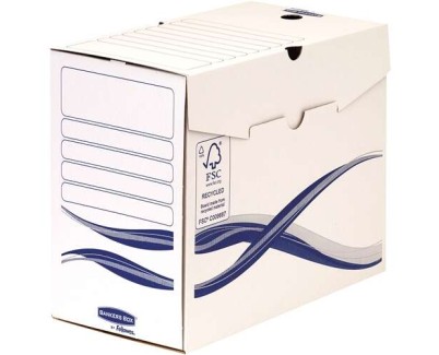 Fellowes Bankers Box Basic Pack de 25 Cajas de Archivo Definitivo A4+ 150mm - Montaje Manual - Carton Reciclado Certificacion FSC