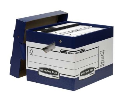 Fellowes Bankers Box Contenedor de Archivos con Asas Ergonomicas Ergo Box - Montaje Automatico Fastfold - Carton Reciclado Certificacion FSC