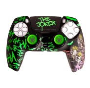 FR-TEC Joker Pack para Mando PS5 de Carcasa Rigida + Sticker para el Touchpad + Grips - Brilla en la Oscuridad - Mejora la Sensacion de Tacto