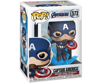 Funko Pop Marvel Avengers Endgame Capitan America con Escudo Roto y Mjolnir - Figura de Vinilo - Altura 9cm aprox.