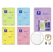 Golden Pack de 5 Cuadernos Asignatura Folio 80 Hojas 90gr Cuadricula 4x4 - Resistente - Ideal para Estudiantes - Tapa Flexible - Colores Pastel Surtidos