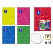 Golden Pack de 5 Cuadernos Asignatura Folio 80 Hojas 90gr Cuadricula 4x4 - Resistente - Ideal para Estudiantes - Tapa Flexible - Colores Surtidos