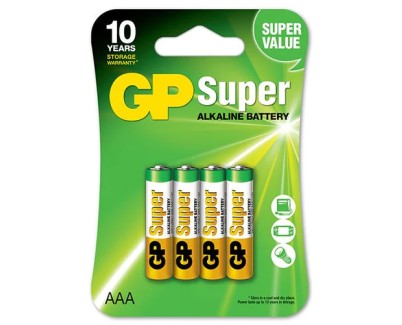 GP Pack de 4 Pilas Super Alcalinas LR03 AAA 1.5V