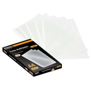 Ingraf Pack de 100 Fundas Multitaladro A4 Transparentes - Acabado en Cristal