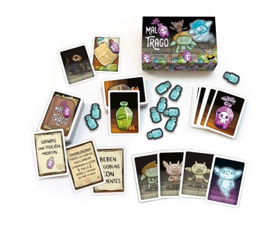 Mal Trago ¡Brujas, Pociones y muchos Goblins! Juego de Cartas - Tematica Brujas y Pociones - De 4 a 10 Jugadores - A partir de 8 Años - Duracion 15-20min. aprox.