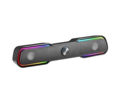 Mars Gaming MSBX Barra de Sonido Bluetooth 10W - Iluminacion RGB - Control de Volumen - Color Negro