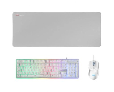 Mars Gaming Pack 3 en 1 de Teclado Tecnologia Hibrida H-Mech, Antighosting USB RGB + Raton 10000dpi USB RGB + Alfombrilla 800x300x4mm