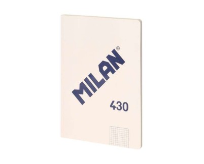 Milan Serie 1918 Libreta Encolada Formato A4 Cuadricula 5x5mm - 48 Hojas de 95 gr/m2 - Microperforado - Tapa Blanda - Color Beige