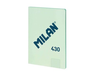 Milan Serie 1918 Libreta Encolada Formato A4 Cuadricula 5x5mm - 48 Hojas de 95 gr/m2 - Microperforado - Tapa Blanda - Color Verde