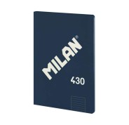 Milan Serie 1918 Libreta Encolada Formato A4 Pautado 7mm - 48 Hojas de 95 gr/m2 - Microperforado - Tapa Blanda - Color Azul Oscuro