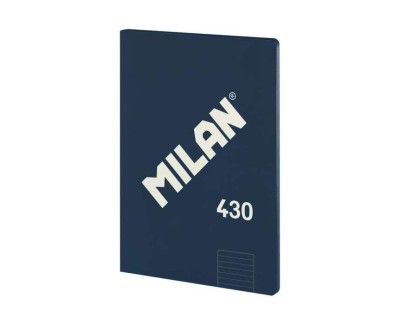 Milan Serie 1918 Libreta Encolada Formato A4 Pautado 7mm - 48 Hojas de 95 gr/m2 - Microperforado - Tapa Blanda - Color Azul Oscuro