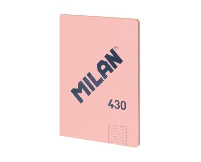 Milan Serie 1918 Libreta Encolada Formato A4 Pautado 7mm - 48 Hojas de 95 gr/m2 - Microperforado - Tapa Blanda - Color Rosa