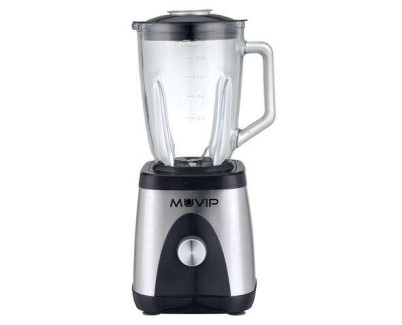 Muvip Batidora de Vaso 1300W 1.5L - 2 Velocidades - Cuerpo y Chuchillas de Acero Inoxidable - Funcion Pica Hielo - Bloqueo de Seguridad