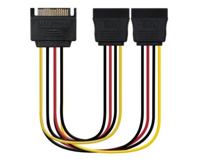 Nanocable Cable SATA Alimentacion Macho a 2x SATA Hembra 0.20m