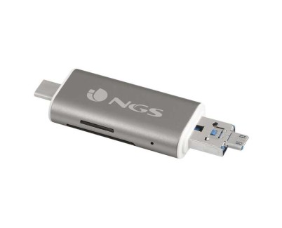 NGS 5 en 1 Mini Lector de Tarjetas USB-C - Micro USB y USB 2.0 - MicroSD y SD