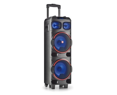 NGS Wild Dub 1 Altavoz Inalambrico Bluetooth 300W TWS - Doble Subwoofer 8\" - Autonomia hasta 12h - USB, MicroSD y Aux In - Luces LED