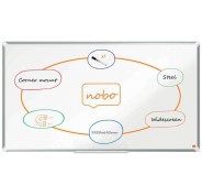 Nobo Premium Plus Pizarra Magnetica de Acero Lacado Panoramica 1220x690mm - Montaje en Esquina - Blanco