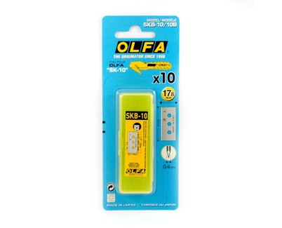 Olfa Pack de 10 Cuchillas de Respuesto para Cutters Olfa SK-10 - Acero Inoxidable