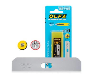 Olfa Pack de 10 Cuchillas de Respuesto para Cutters Olfa SK-7 - Acero Inoxidable