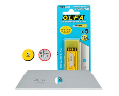 Olfa Pack de 5 Cuchillas de Respuesto para Cutters Olfa SK-2 - Acero Inoxidable