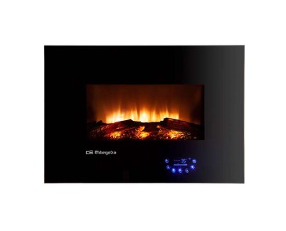 Orbegozo 8000 Chimenea Electrica Efecto Fuego Real - Potencia 1800W - Panel de Control Tactil - 5 Niveles de Intensidad de Llama - Programacion Semanal - Funcion de Seguridad - Mando a Distancia