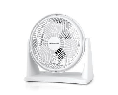 Orbegozo BF 0128 Ventilador Box Fan - Refresca tu Espacio con Comodidad y Versatilidad - 2 en 1 de Mesa y Pared - Aspas de 23cm - Potencia 30 W - Cabezal Orientable - Asa de Transporte - 2 Velocidades