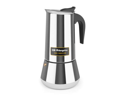 Orbegozo KFI 1260 Cafetera Italiana de Acero Inoxidable - Capacidad para 12 Tazas - Mango Ergonomico - Compatible con Estufas de Gas - Electricas - de Ceramica E Induccion