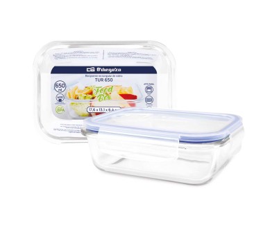 Orbegozo TUR Recipientes de Vidrio Ultraresistentes - Conserva - Cocina y Congela con Facilidad - Capacidad 2.0L - Resistente a Altas Temperaturas - Tapa Hermetica Anti Goteo