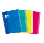 Oxford Classic A5+ Cuaderno con Espiral Tapa Blanda - 90 Hojas - Cuadricula 5x5 - Colores Surtidos