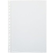 Pardo Pack de 100 Fundas Multitaladro A4 Transparentes 90 Micras - Acabado Cristal - Refuerzo en Blanco