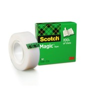 Scotch Magic Tape Cinta Adhesiva Invisible 19mmx33m - Acabado Mate Invisible - Perfecta para Etiquetado - Facil de Usar - 7100024666