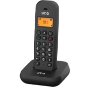 SPC Keops Telefono Fijo Inalambrico DECT - Pantalla Iluminada - Agenda 50 Contactos - Identificador de Llamadas - Color Negro