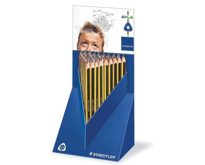 Staedtler Jumbo Noris 119 Expositor con 48 Lapices de Grafito Triangulares - Mina HB - Resistencia a la Rotura